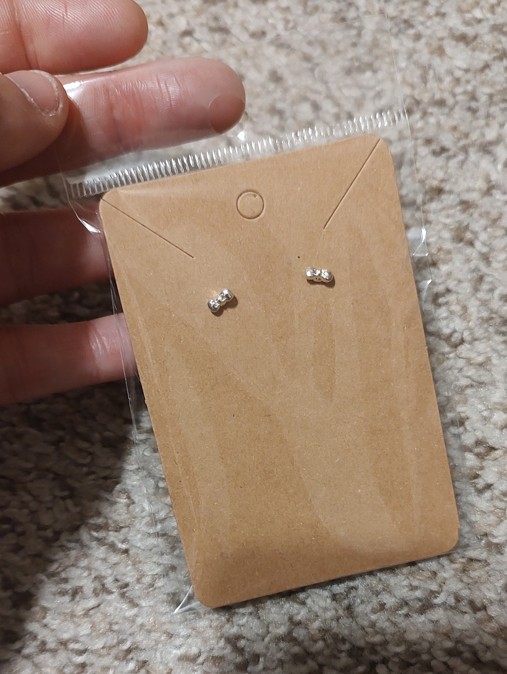Silver Crystal Accent Bow Stud Earrings